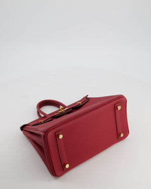 Hermès Birkin 25 Retourne Bag in Rouge Grenat Togo Leather with Gold Hardware