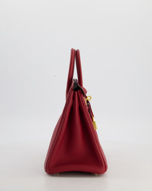 Hermès Birkin 25 Retourne Bag in Rouge Grenat Togo Leather with Gold Hardware