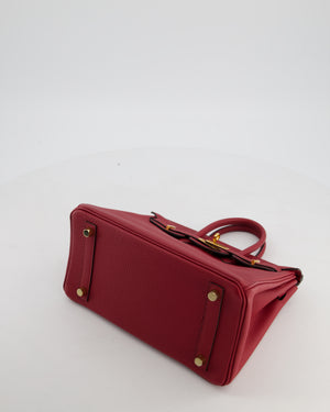 Hermès Birkin 25 Retourne Bag in Rouge Grenat Togo Leather with Gold Hardware
