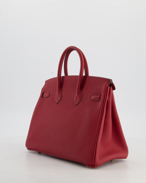 Hermès Birkin 25 Retourne Bag in Rouge Grenat Togo Leather with Gold Hardware