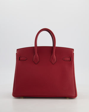 Hermès Birkin 25 Retourne Bag in Rouge Grenat Togo Leather with Gold Hardware