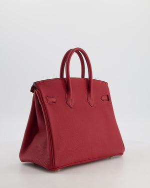 Hermès Birkin 25 Retourne Bag in Rouge Grenat Togo Leather with Gold Hardware