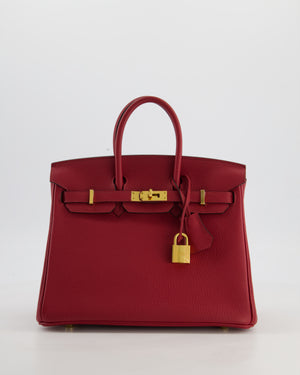 Hermès Birkin 25 Retourne Bag in Rouge Grenat Togo Leather with Gold Hardware