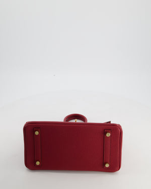 Hermès Birkin 25 Retourne Bag in Rouge Grenat Togo Leather with Gold Hardware