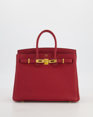 Hermès Birkin 25 Retourne Bag in Rouge Grenat Togo Leather with Gold Hardware