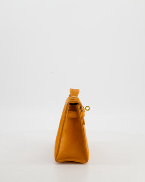 *SUPER RARE VINTAGE* Hermès Vintage Mini Kelly Pochette Bag in Orange Veau Doblis Leather with Gold Hardware