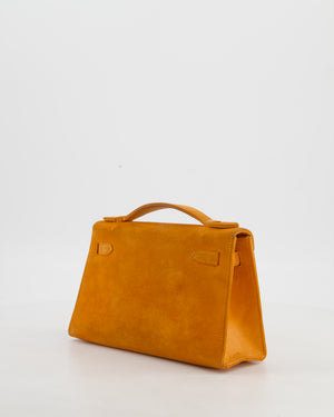 *SUPER RARE VINTAGE* Hermès Vintage Mini Kelly Pochette Bag in Orange Veau Doblis Leather with Gold Hardware