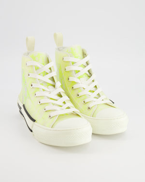 Christian Dior Neon Yellow and White B23 Oblique Trainers Size EU 38 RRP £900
