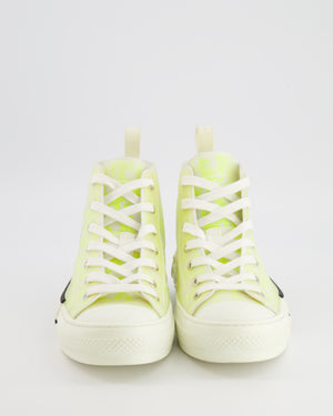 Christian Dior Neon Yellow and White B23 Oblique Trainers Size EU 38 RRP £900