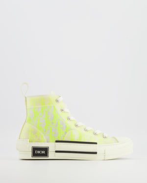 Christian Dior Neon Yellow and White B23 Oblique Trainers Size EU 38 RRP £900
