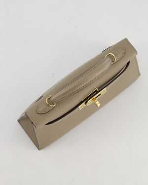 *SUPER RARE* Hermès HSS Mini Kelly II 20 Bag in Gris Tourterelle & Gris Perle Interior Epsom Leather with Permabrass Hardware