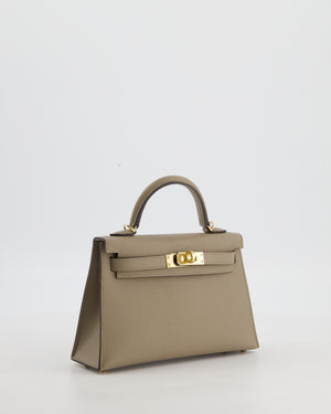 *SUPER RARE* Hermès HSS Mini Kelly II 20 Bag in Gris Tourterelle & Gris Perle Interior Epsom Leather with Permabrass Hardware
