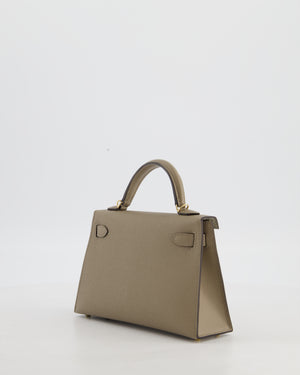 *SUPER RARE* Hermès HSS Mini Kelly II 20 Bag in Gris Tourterelle & Gris Perle Interior Epsom Leather with Permabrass Hardware
