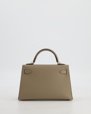 *SUPER RARE* Hermès HSS Mini Kelly II 20 Bag in Gris Tourterelle & Gris Perle Interior Epsom Leather with Permabrass Hardware