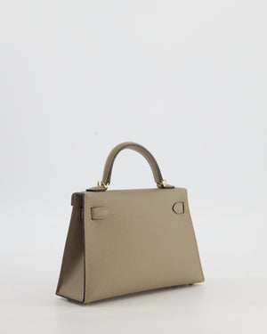 *SUPER RARE* Hermès HSS Mini Kelly II 20 Bag in Gris Tourterelle & Gris Perle Interior Epsom Leather with Permabrass Hardware