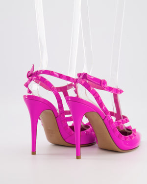 Valentino Hot Pink Patent Leather Rockstud Caged Heels Size EU 39.5 RRP £890