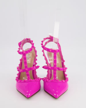 Valentino Hot Pink Patent Leather Rockstud Caged Heels Size EU 39.5 RRP £890