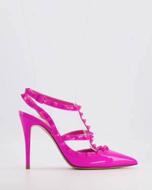 Valentino Hot Pink Patent Leather Rockstud Caged Heels Size EU 39.5 RRP £890