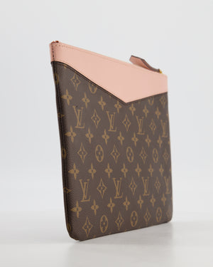 Louis Vuitton Brown and Rose Poudre Calfskin Monogram Daily Pouch with Gold Hardware