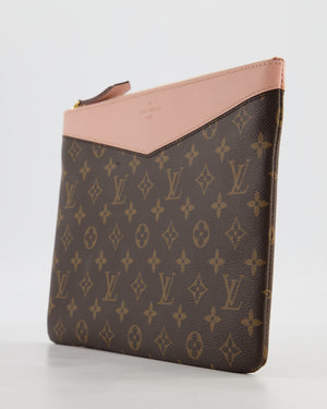 Louis Vuitton Brown and Rose Poudre Calfskin Monogram Daily Pouch with Gold Hardware