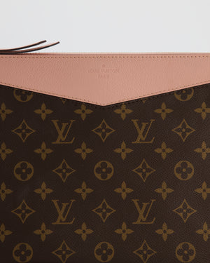 Louis Vuitton Brown and Rose Poudre Calfskin Monogram Daily Pouch with Gold Hardware