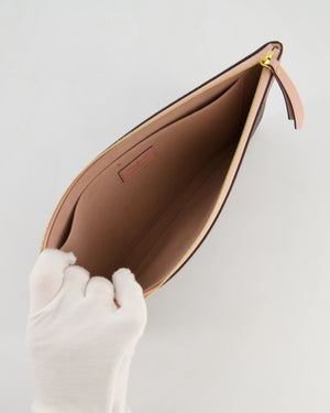 Louis Vuitton Brown and Rose Poudre Calfskin Monogram Daily Pouch with Gold Hardware