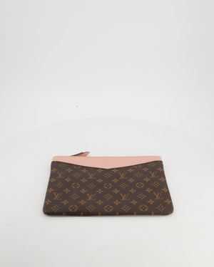 Louis Vuitton Brown and Rose Poudre Calfskin Monogram Daily Pouch with Gold Hardware