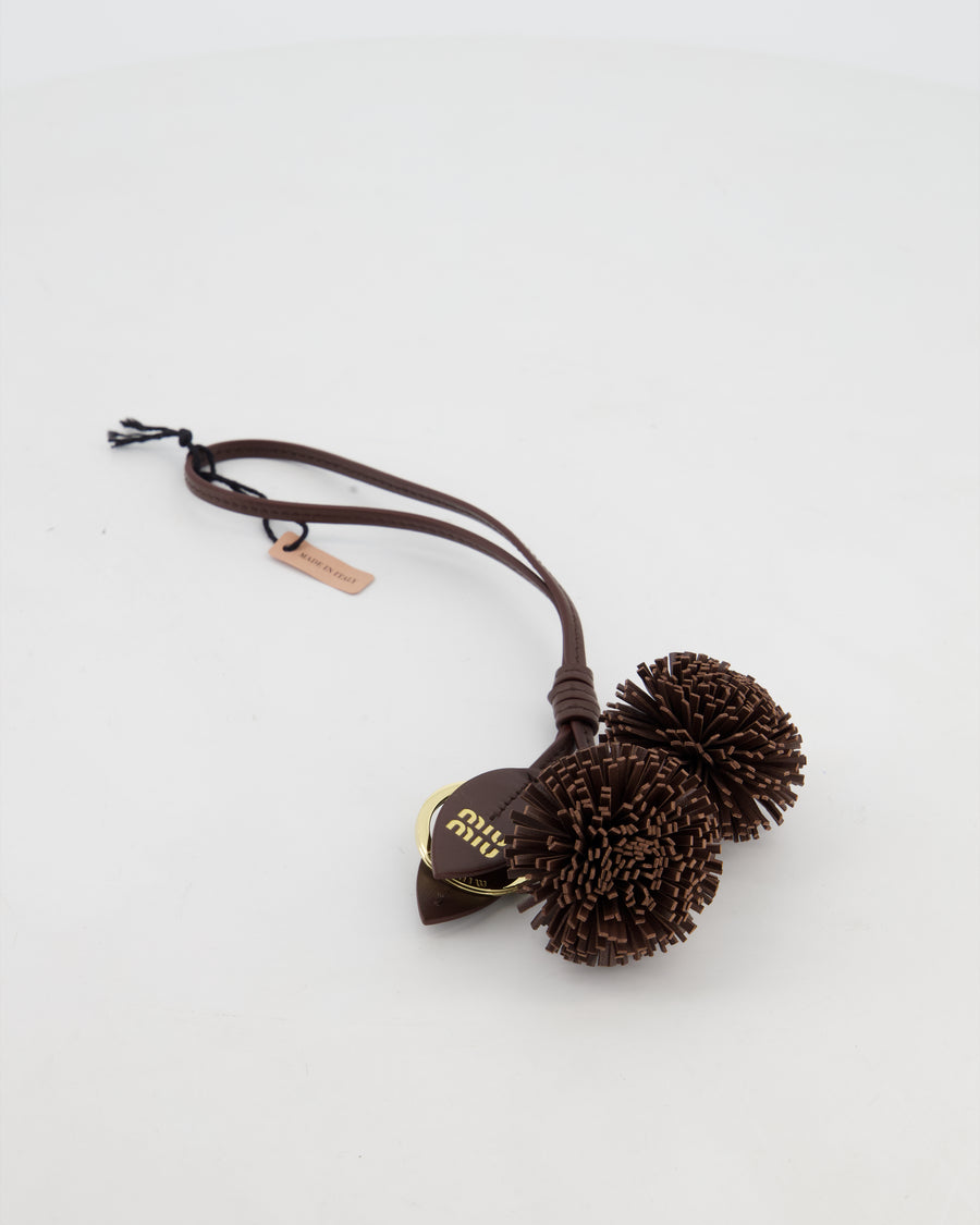 Miu Miu Brown Leather Dandelion Key Chain RRP: £320