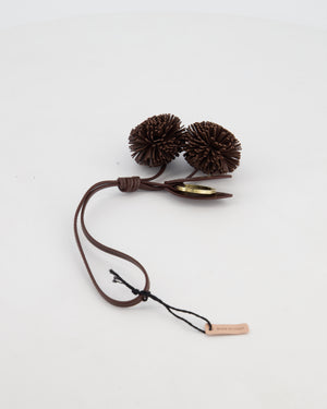 Miu Miu Brown Leather Dandelion Key Chain RRP: £320