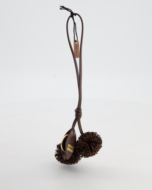 Miu Miu Brown Leather Dandelion Key Chain RRP: £320