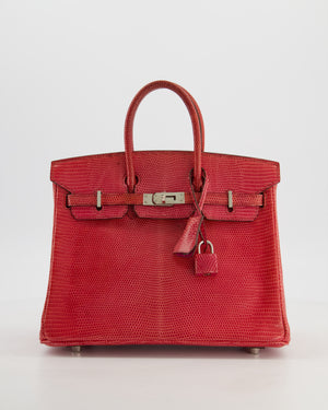 *HOT* Hermès Birkin 25 Verso Retourne Bag in Bougainvillea Lizard Niloticus Leather, Rose Shocking Interior with Palladium Hardware