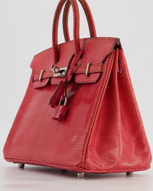 *HOT* Hermès Birkin 25 Verso Retourne Bag in Bougainvillea Lizard Niloticus Leather, Rose Shocking Interior with Palladium Hardware