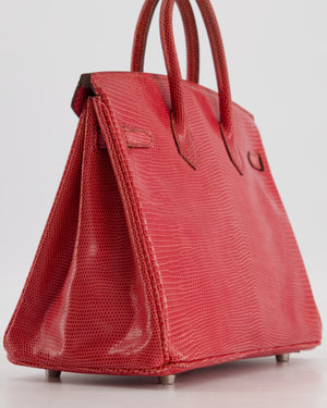 *HOT* Hermès Birkin 25 Verso Retourne Bag in Bougainvillea Lizard Niloticus Leather, Rose Shocking Interior with Palladium Hardware
