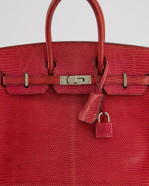 *HOT* Hermès Birkin 25 Verso Retourne Bag in Bougainvillea Lizard Niloticus Leather, Rose Shocking Interior with Palladium Hardware