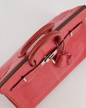 *HOT* Hermès Birkin 25 Verso Retourne Bag in Bougainvillea Lizard Niloticus Leather, Rose Shocking Interior with Palladium Hardware