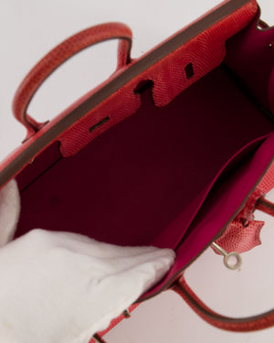 *HOT* Hermès Birkin 25 Verso Retourne Bag in Bougainvillea Lizard Niloticus Leather, Rose Shocking Interior with Palladium Hardware