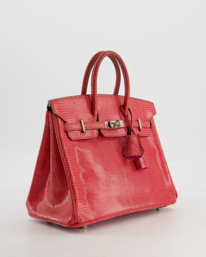 *HOT* Hermès Birkin 25 Verso Retourne Bag in Bougainvillea Lizard Niloticus Leather, Rose Shocking Interior with Palladium Hardware