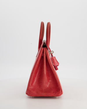 *HOT* Hermès Birkin 25 Verso Retourne Bag in Bougainvillea Lizard Niloticus Leather, Rose Shocking Interior with Palladium Hardware
