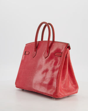 *HOT* Hermès Birkin 25 Verso Retourne Bag in Bougainvillea Lizard Niloticus Leather, Rose Shocking Interior with Palladium Hardware