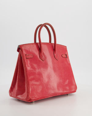 *HOT* Hermès Birkin 25 Verso Retourne Bag in Bougainvillea Lizard Niloticus Leather, Rose Shocking Interior with Palladium Hardware