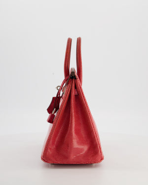 *HOT* Hermès Birkin 25 Verso Retourne Bag in Bougainvillea Lizard Niloticus Leather, Rose Shocking Interior with Palladium Hardware