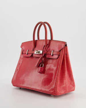 *HOT* Hermès Birkin 25 Verso Retourne Bag in Bougainvillea Lizard Niloticus Leather, Rose Shocking Interior with Palladium Hardware