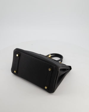*HOT* Hermès Birkin 25 Retourne Bag in Noir Togo Leather with Gold Hardware