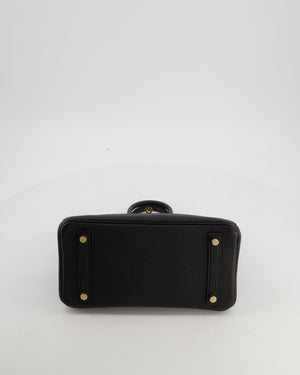 *HOT* Hermès Birkin 25 Retourne Bag in Noir Togo Leather with Gold Hardware