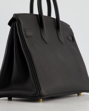 *HOT* Hermès Birkin 25 Retourne Bag in Noir Togo Leather with Gold Hardware