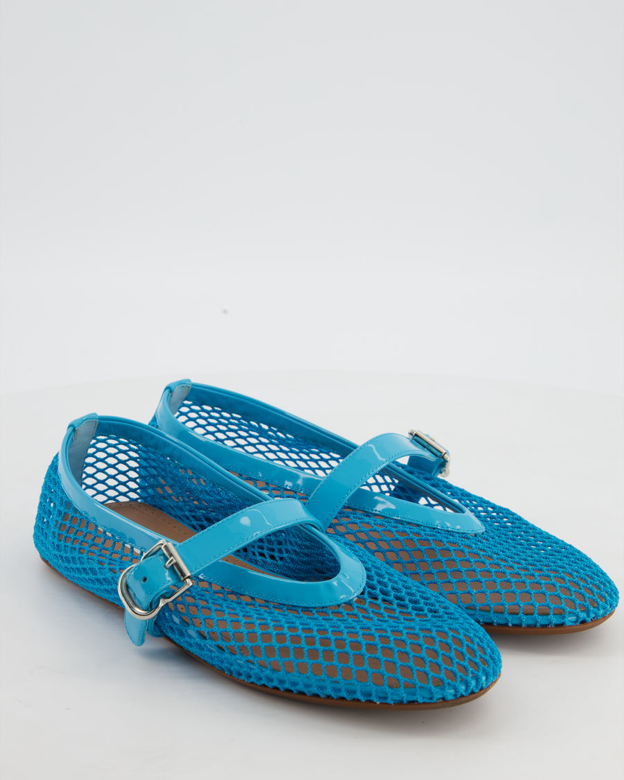 Alaia Blue Mesh Ballet Flats Size EU 38.5