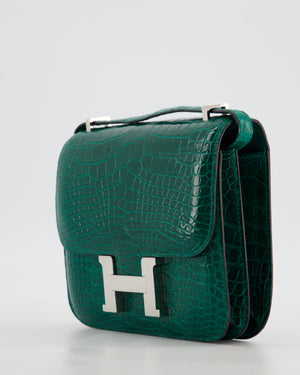 *HOT* Hermès Constance 18 Bag in Vert Bosphore Crocodile Porosus with Palladium Hardware