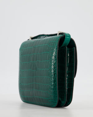 *HOT* Hermès Constance 18 Bag in Vert Bosphore Crocodile Porosus with Palladium Hardware