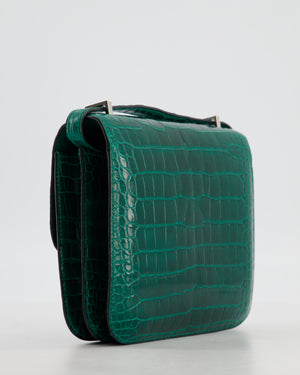 *HOT* Hermès Constance 18 Bag in Vert Bosphore Crocodile Porosus with Palladium Hardware