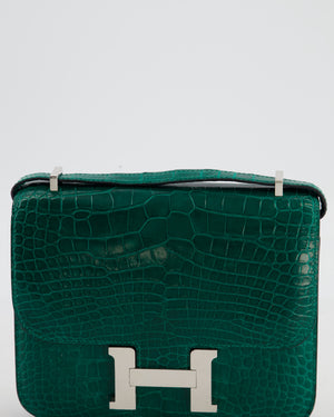 *HOT* Hermès Constance 18 Bag in Vert Bosphore Crocodile Porosus with Palladium Hardware